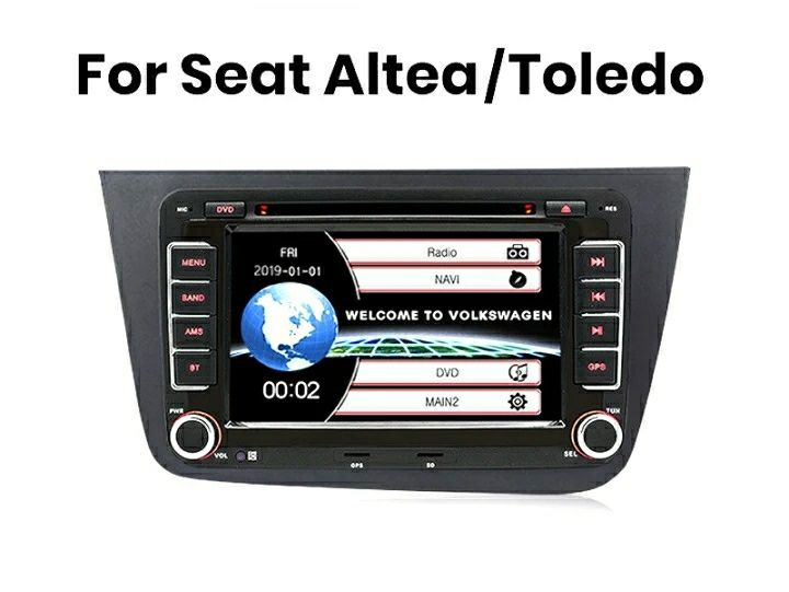 Auto Rádio Seat Altea & Toledo Aro Incluído Com GPS DVD USB Bluetooth