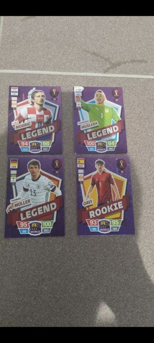 4x karty piłkarskie Rookie/legend world cup mundial 2022 adrenalyn xl