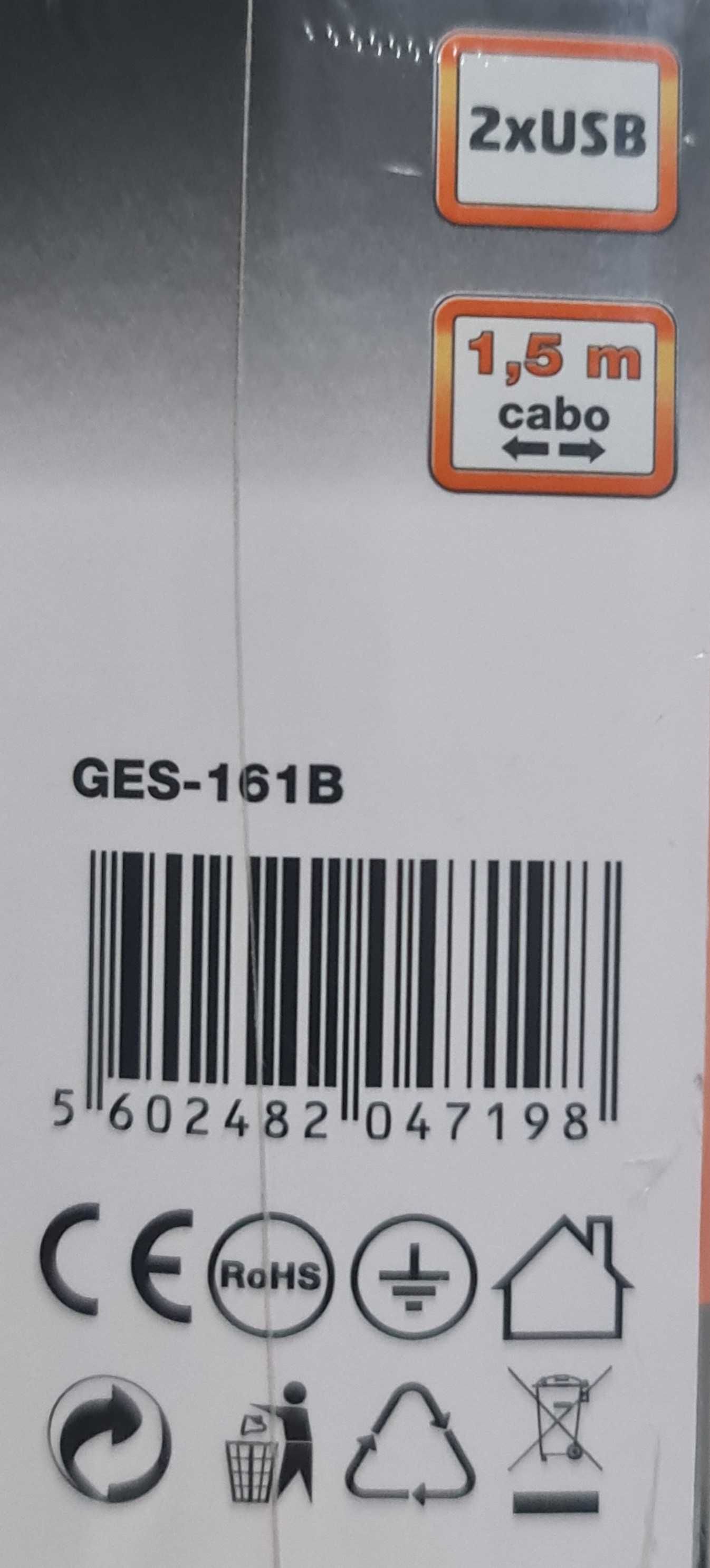 Extensão 6 Tomadas + 2 USB 1,50m Sady