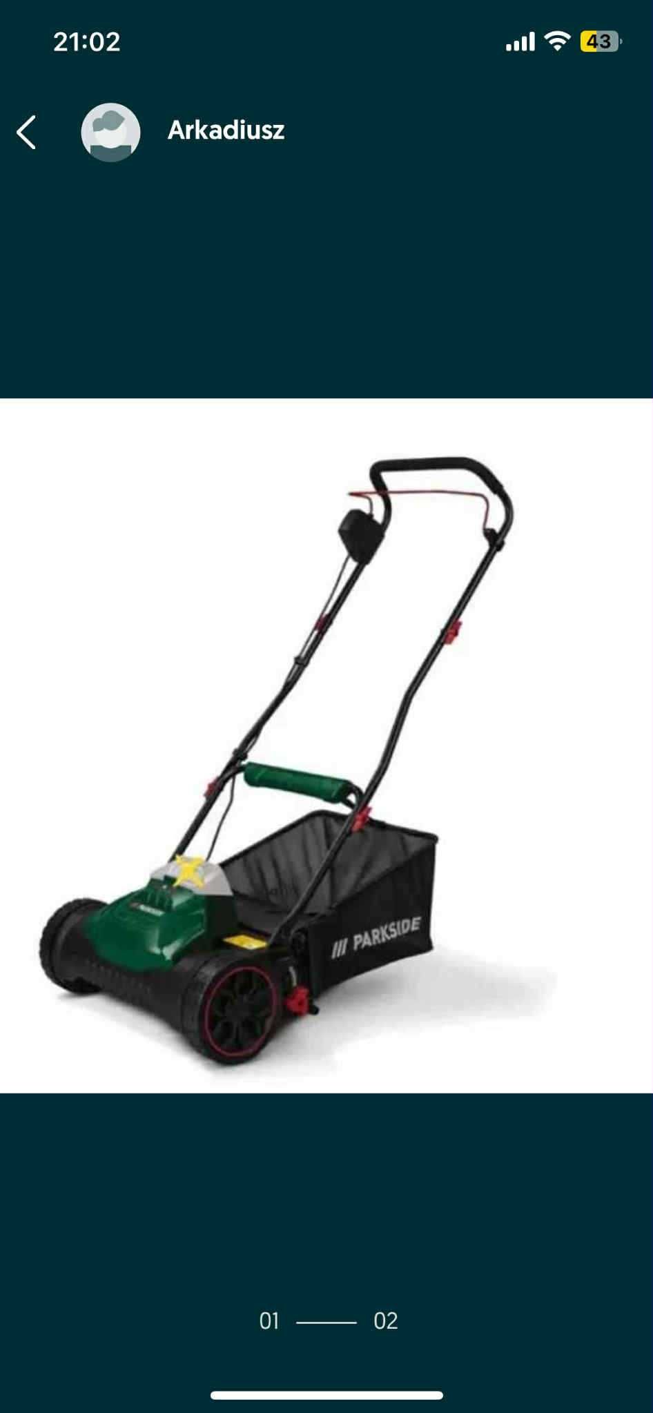 Kosiarka Parkside PSMA 38 cm 20-LI A1 akumulatorowa