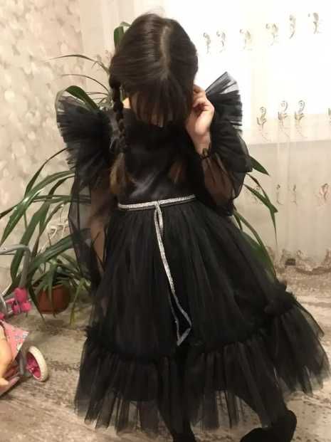 Чорна нарядна фатінова сукня для дівчинки    Венздей  Addams Wednesday