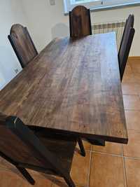 Mesa de jantar rústica + 4 cadeiras (165x0.92cm)