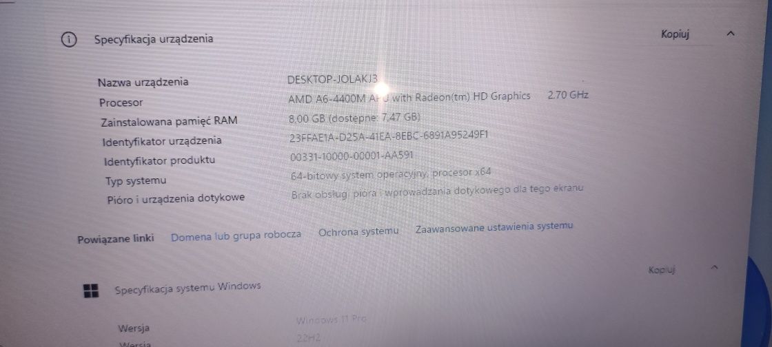 Toshiba satelitarne C875D windows 11 dysk ssd