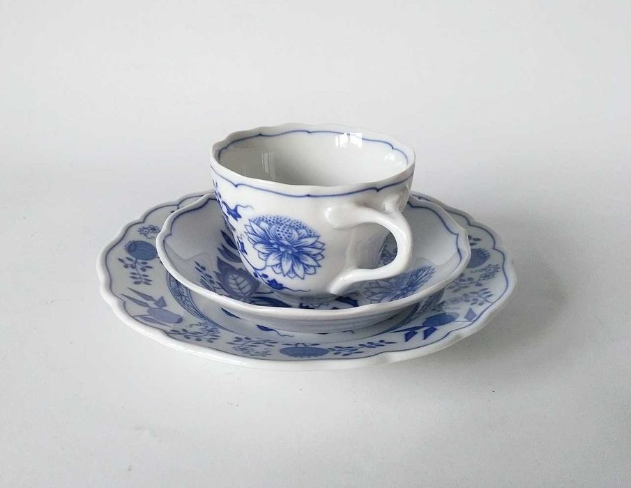 Filiżanka trio spodek talerz Zwiebelmuster Cebulowy Hutschenreuther