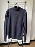 Tommy Hilfiger granatowy sweter golf bawełna premium