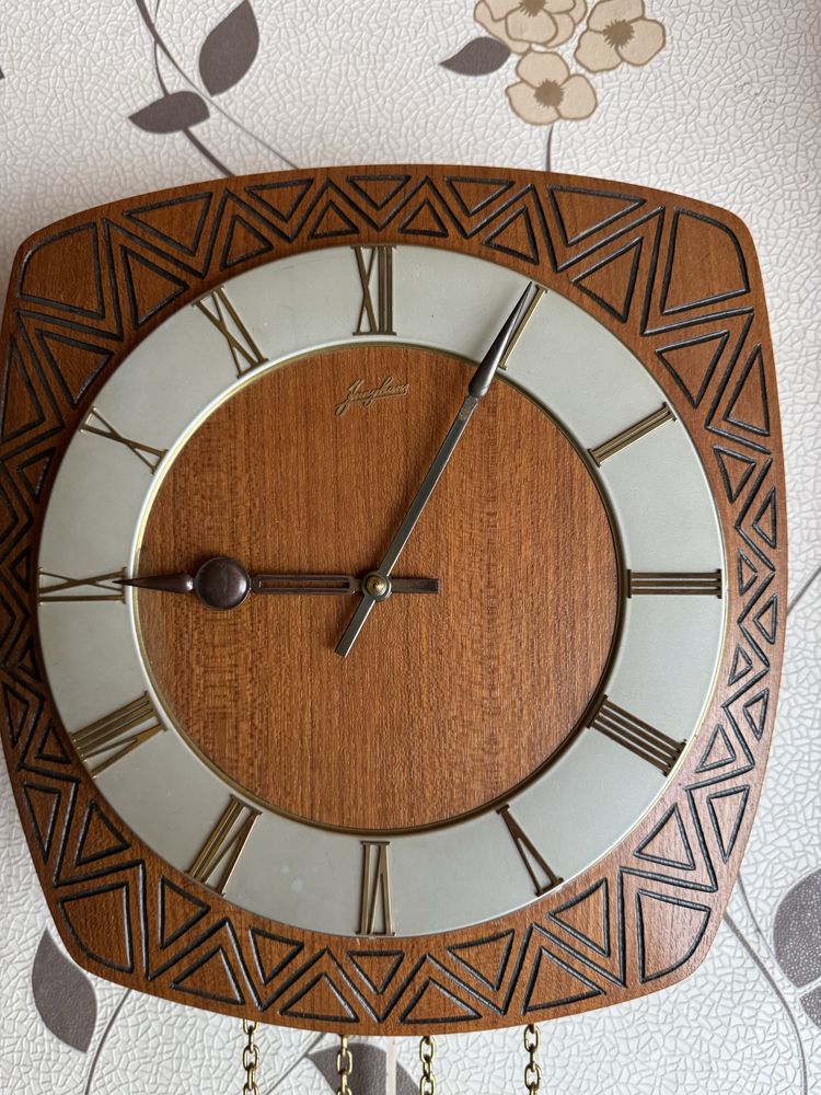 Zegar wiszący scienny Junghans 1960r teak wahadłowy wagowy antyk