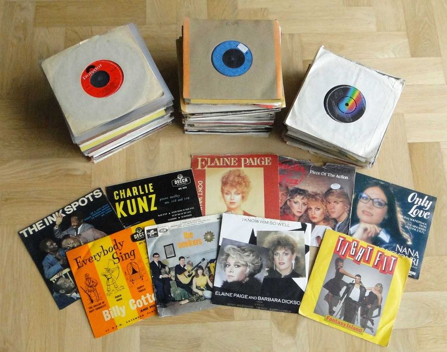 Zestaw płyt winylowych 7" (małe single) POP ponad 135 szt wydania UK