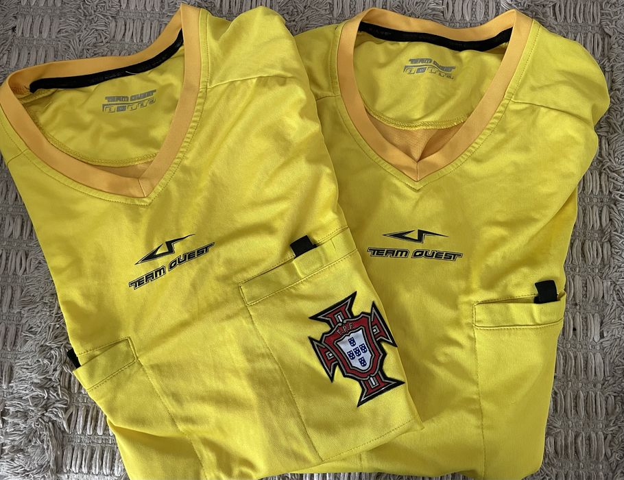 2 camisola de Arbitragem Amarela Team Quest tamanho M Curta