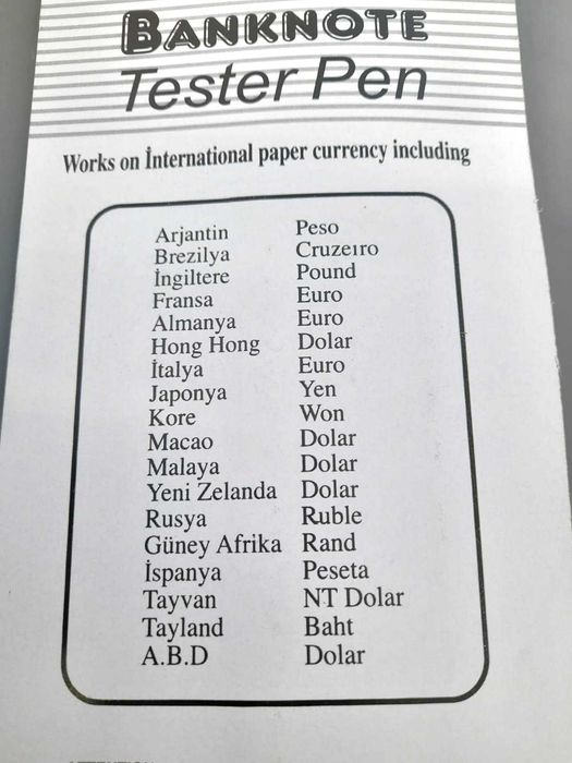 Caneta Detetora de Notas Falsas