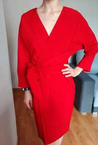 Sukienka czerwona kimonowa S