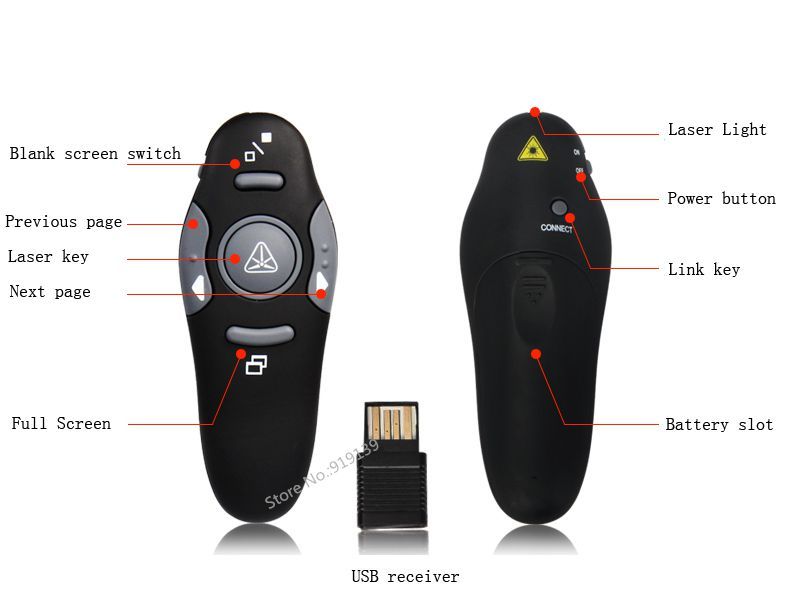 Apontador laser wireless USB para apresentações - PowerPoint