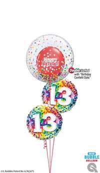 Bukiet Balonowy z Helem 1510 Oh Happy Day! Konfetti Bubble Różne Cyfry