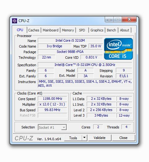 Procesor Intel Core i5-3210M Ivy Bridge FCPGA988 (SR0MZ) - gwarancja