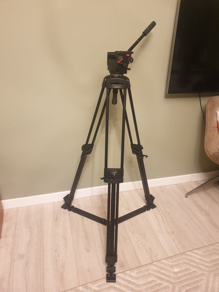 Statyw Manfrotto + Głowica 501+ pająk+pokrowiec+ Kamera+plecak