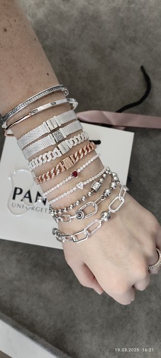 Браслет Пандора паве ланками Pandora