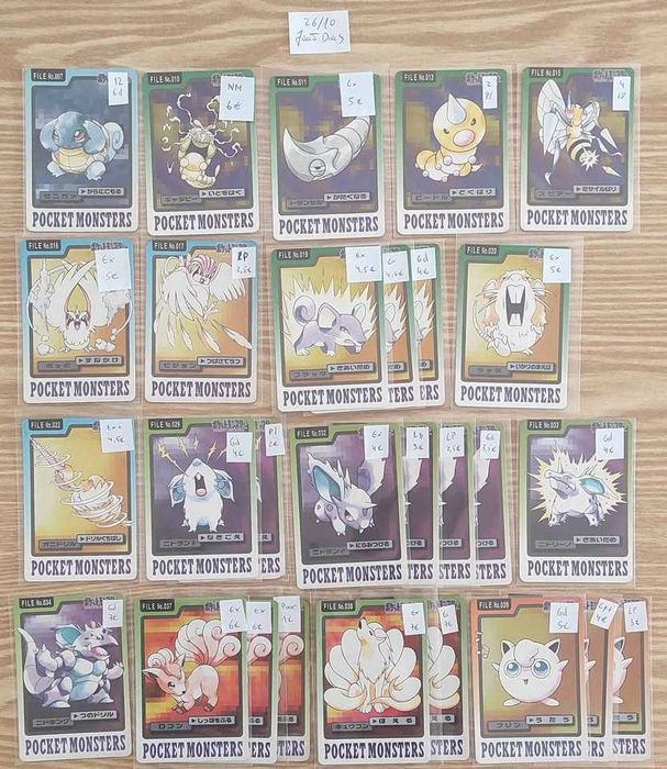 Cartas Pokémon Topsun e Bandai Carddass 1997
