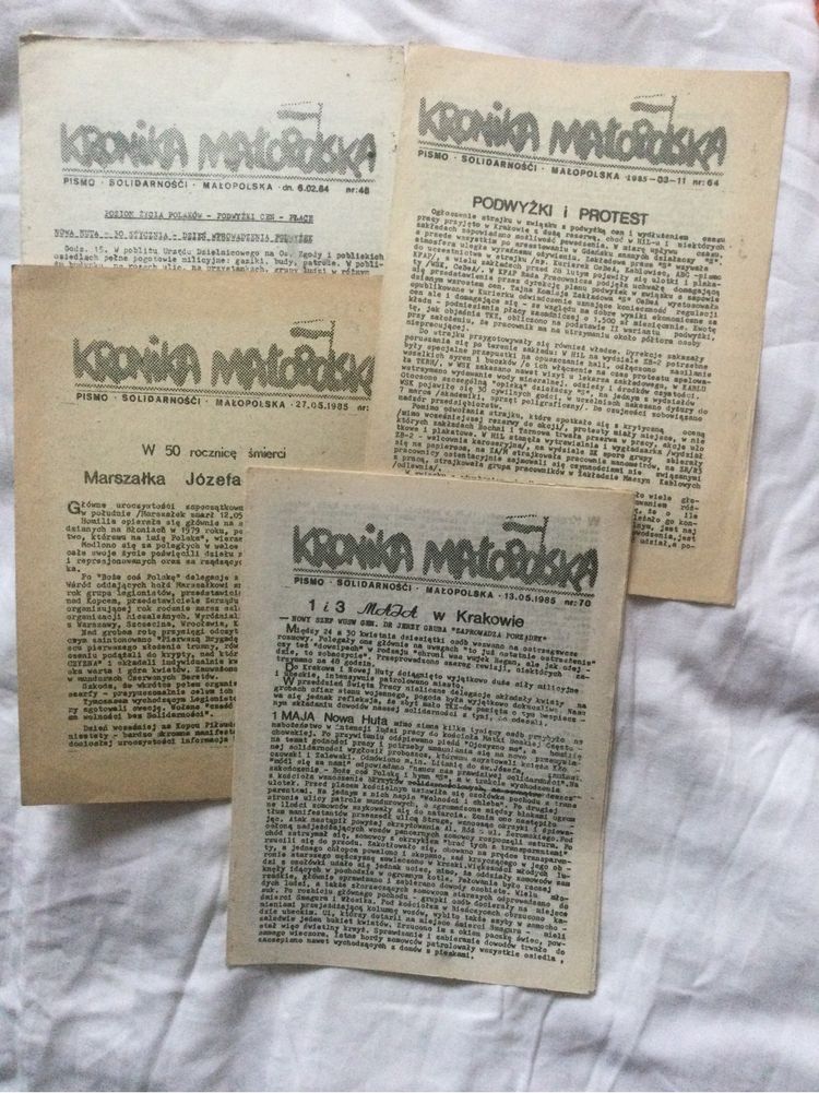 Gazetki, ulotki, bibuły podziemia Solidarności