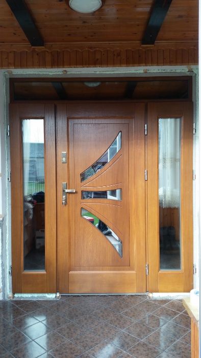 Drzwi zewnętrzne drewniane ocieplane 78mm od ręki Czyste powietrze