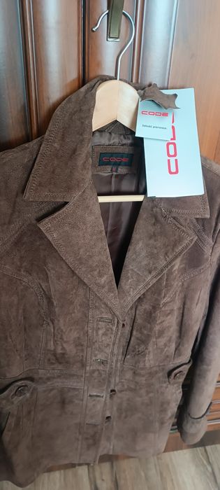 Kurtka Nowa skórzana zamsz roz M