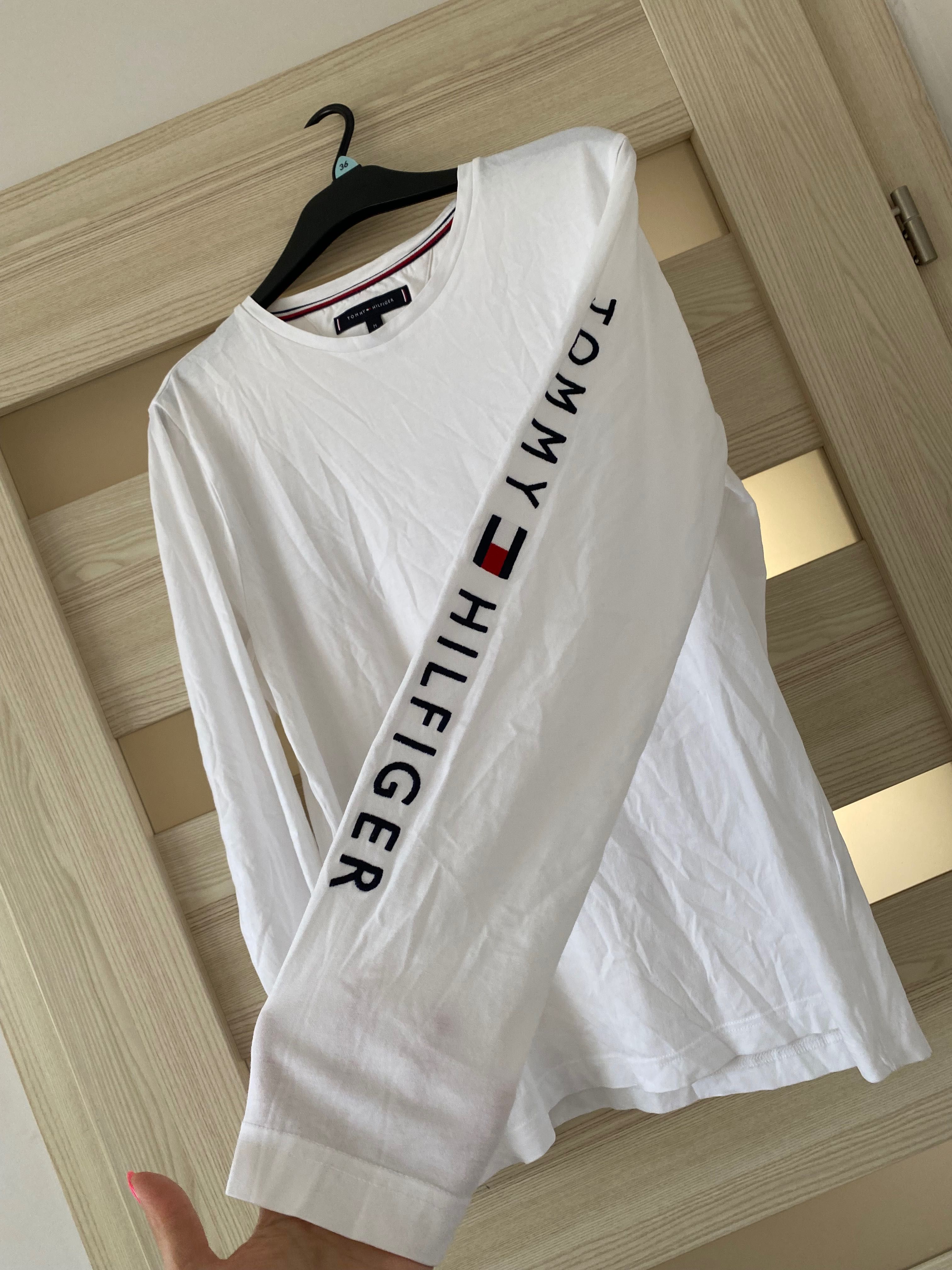 Longsleeve męski biały bawełna M Tommy Hilfiger Logo must have