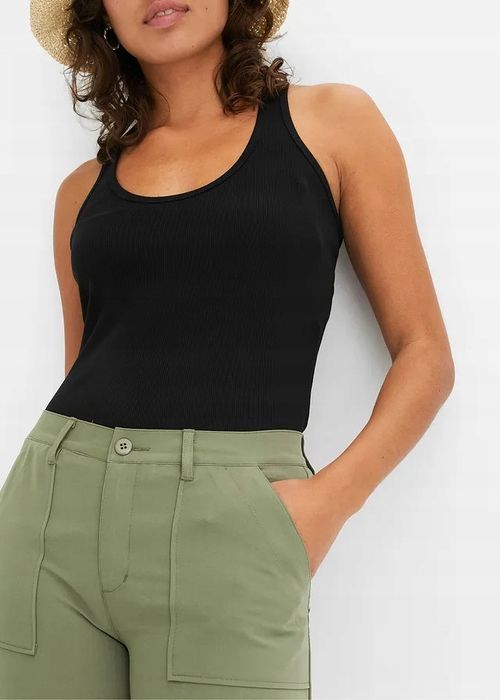 B.P.C spodnie elastyczne zielone szerokie wide leg ^46