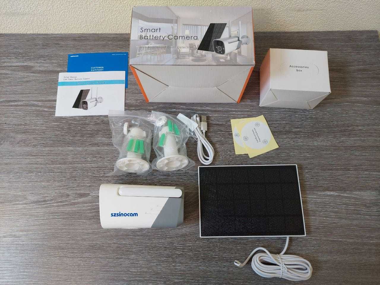 Чітке відео! Відеокамера SZSINOCAM 2K 3MP Wi-Fi,з сонячною панеллю