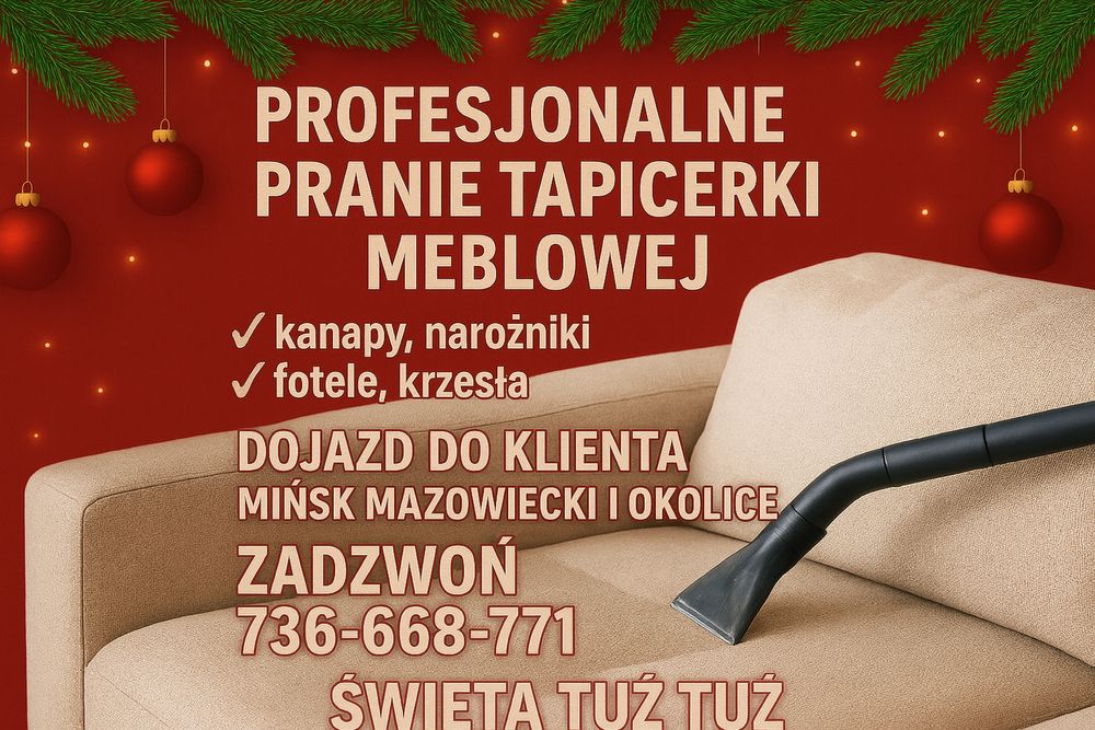 Profejsonalne pranie tapicerki meblowej - kanapy, narożniki, fotele