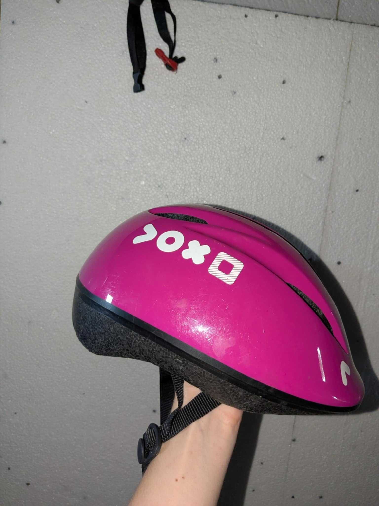 Kask rowerowy dziecięcy B’Twin VOXO 47–53 cm, różowy