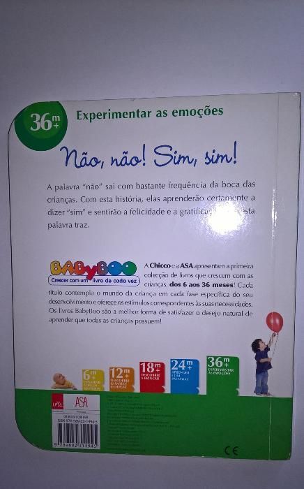 Livro Não, Não! Sim, Sim! Coleção: Chicco 36m +