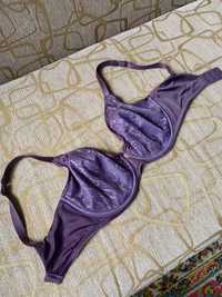 Бюстгальтер лиловый фиолетовый кружевной лифчик 70 д