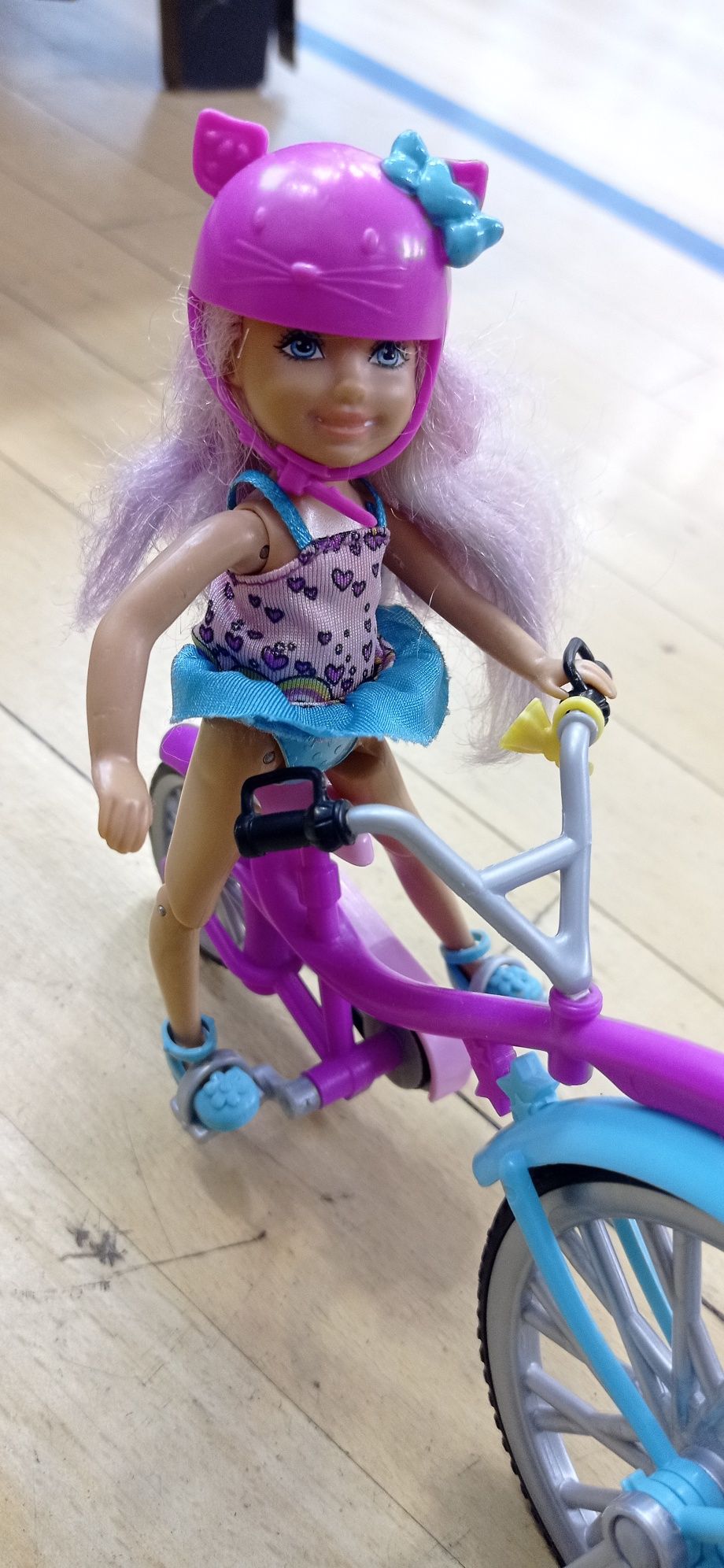 Barbi na rowerze z dzieckiem oryginalna Mattel