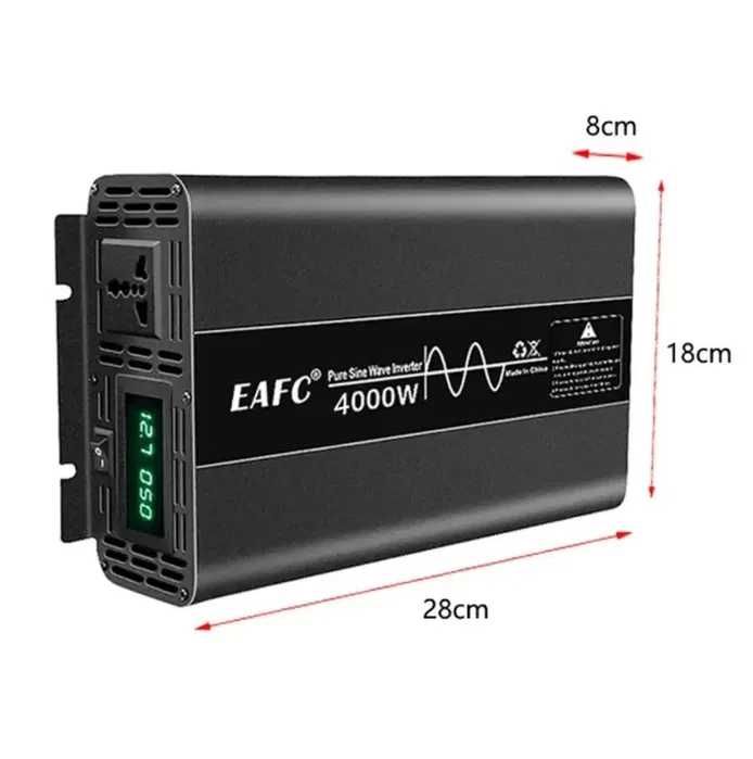 Інвертор EAFC 4000W, 12В - 220В, з чистою синусоїдою
