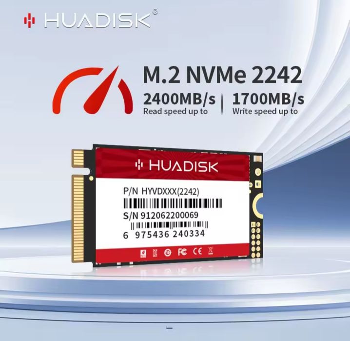 Новый. Твердотельный ssd накопитель nvme m2 Huadisk 128gb 2242 TLC