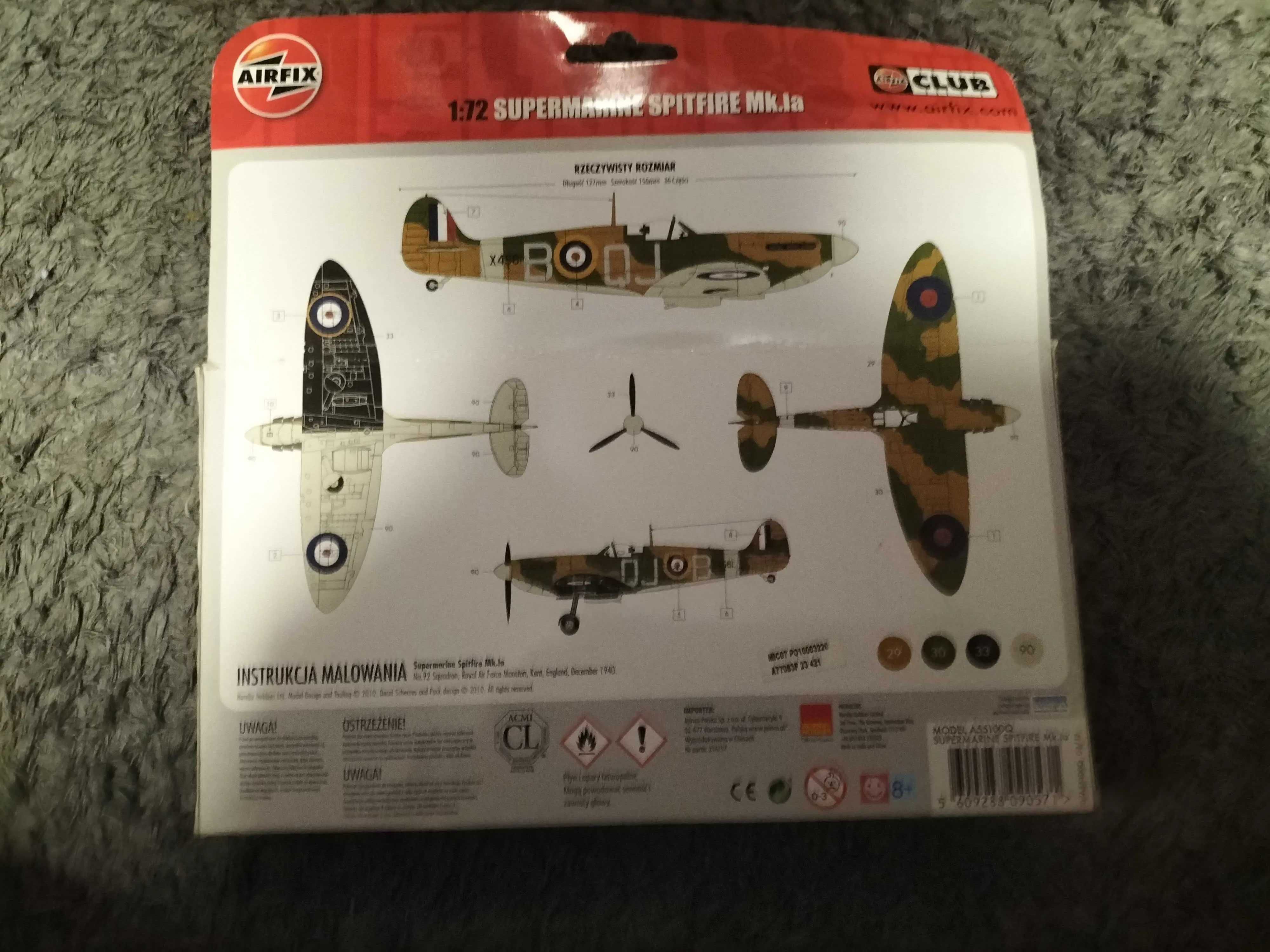 AirFix - Supermarine Spitfire Mk1a - Myśliwiec - Samolot - Model 1:72