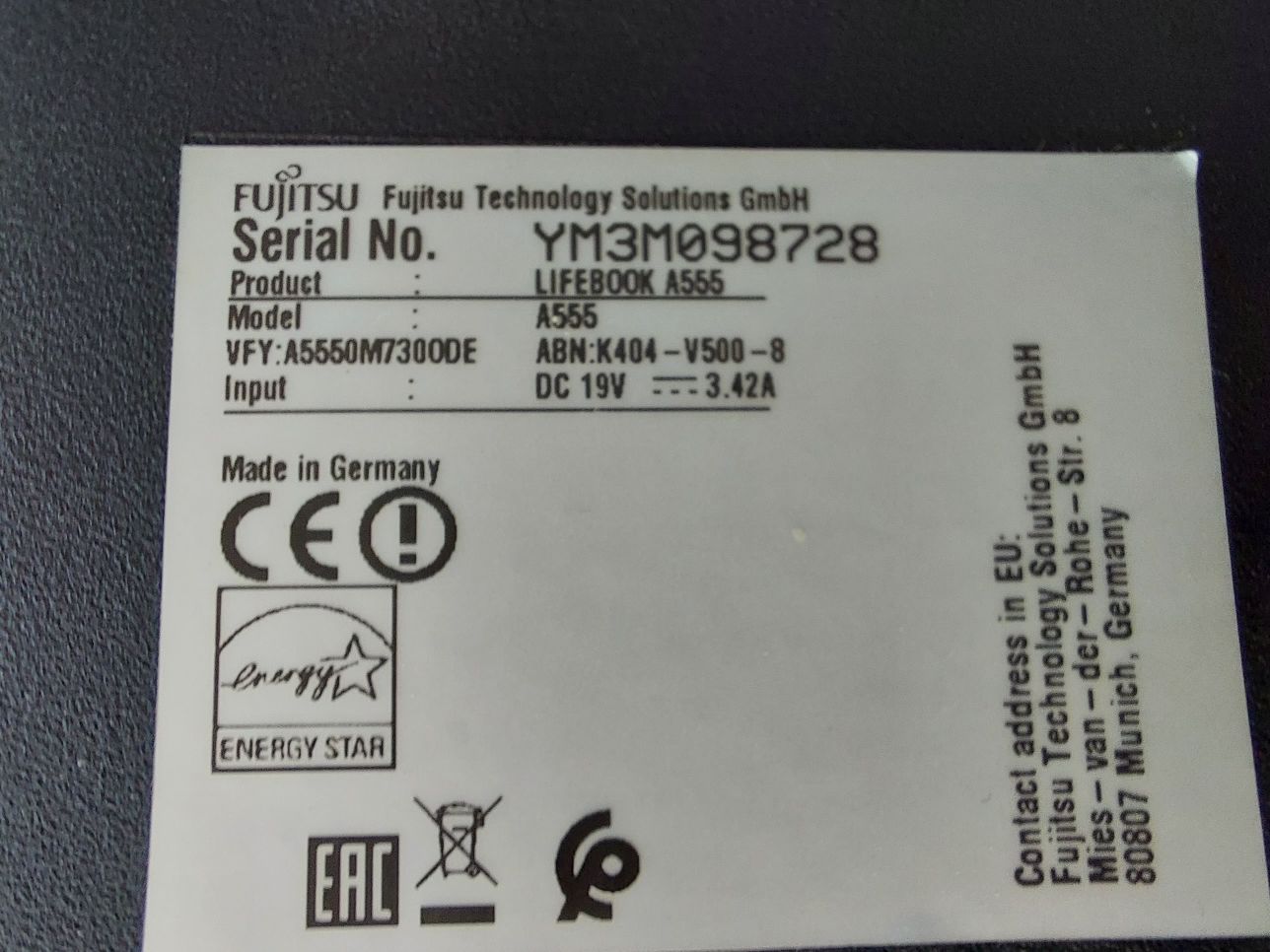 Fujitsu A530 15,6" i3-M350 4x2,7 GHz NOWA bateria trzyma 3h SSD 250 GB