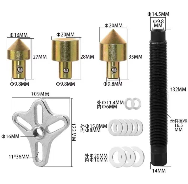 Kit Extrator de polias harmônicas p/ barras estabilizadoras e volantes