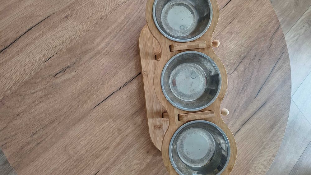 miski trójpak wyprofilowane w drzewie tekowym - Okazja