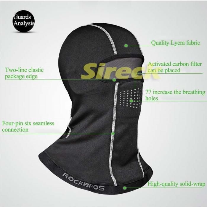ФИРМЕННАЯ балаклава ROCKBROS LF7124 флис баф лыжная лайкра спандекс
