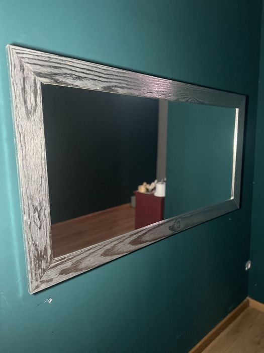 Espelho em Madeira Cor Cinza – Em Muito Bom Estado