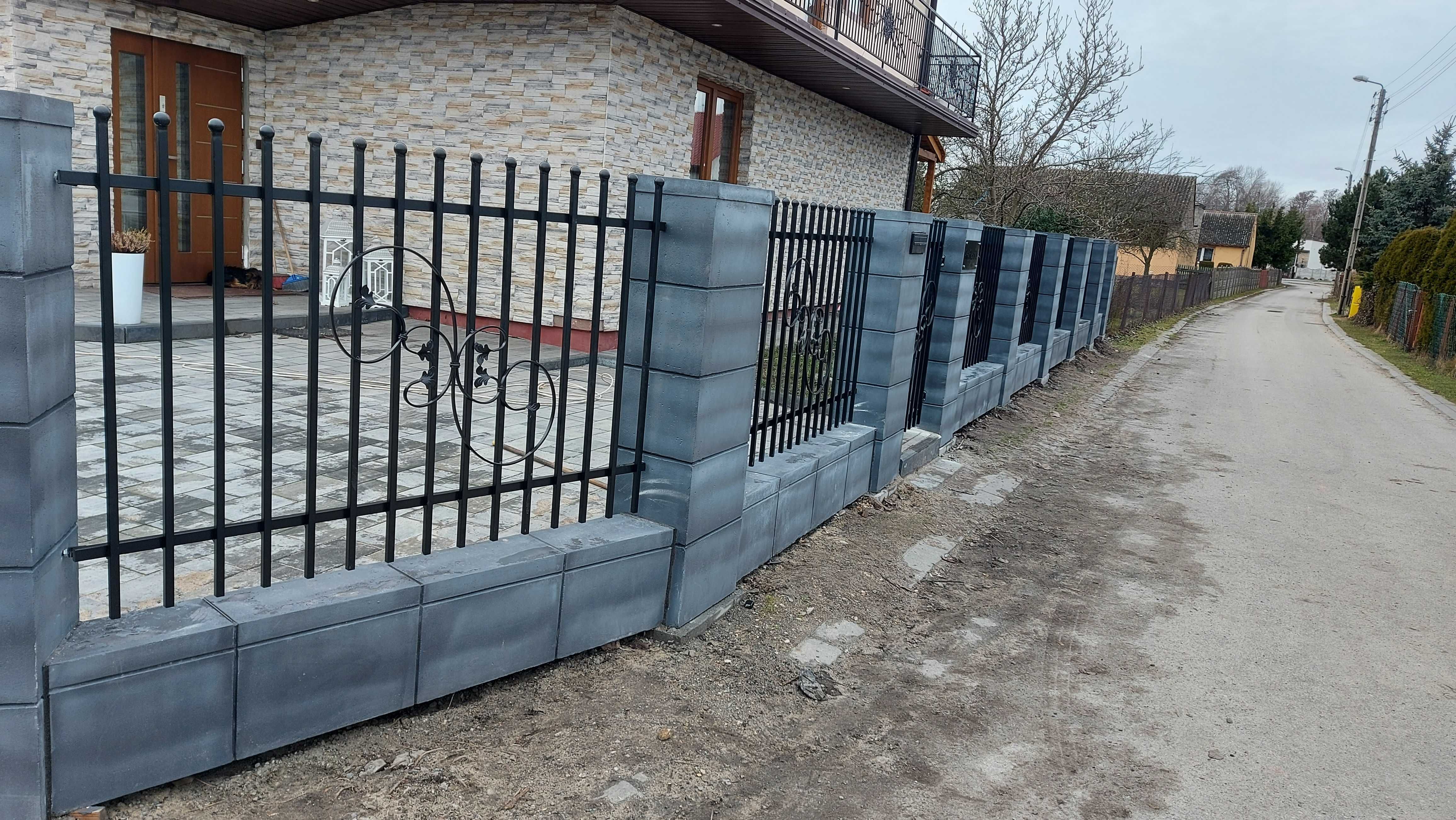 OGRODZENIE BETONOWE, imitacja klinkieru bloczek ogrodzeniowy, słupek