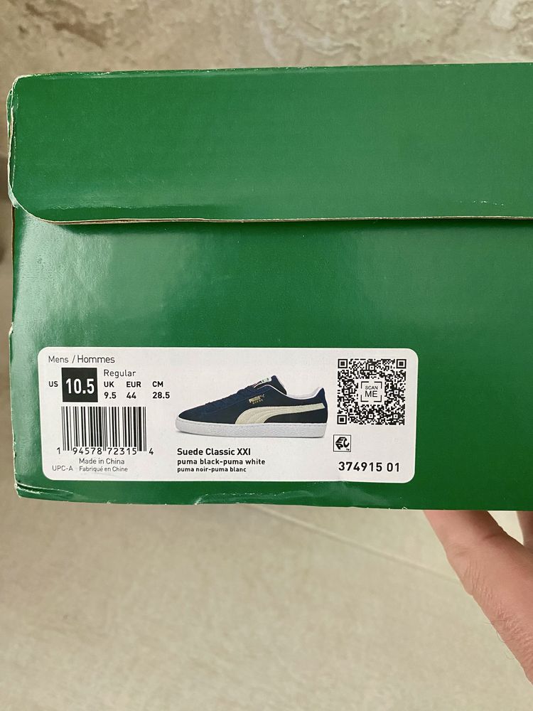 ОРИГІНАЛ Puma Suede Classic XXL чорні чоловічі кросівки 44.5 розмір