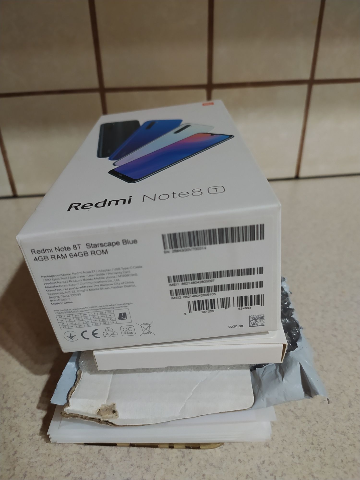 Pudełko smartfon Xiaomi redmi note 8t 4ram 64GB jak nowy wizualnie, do