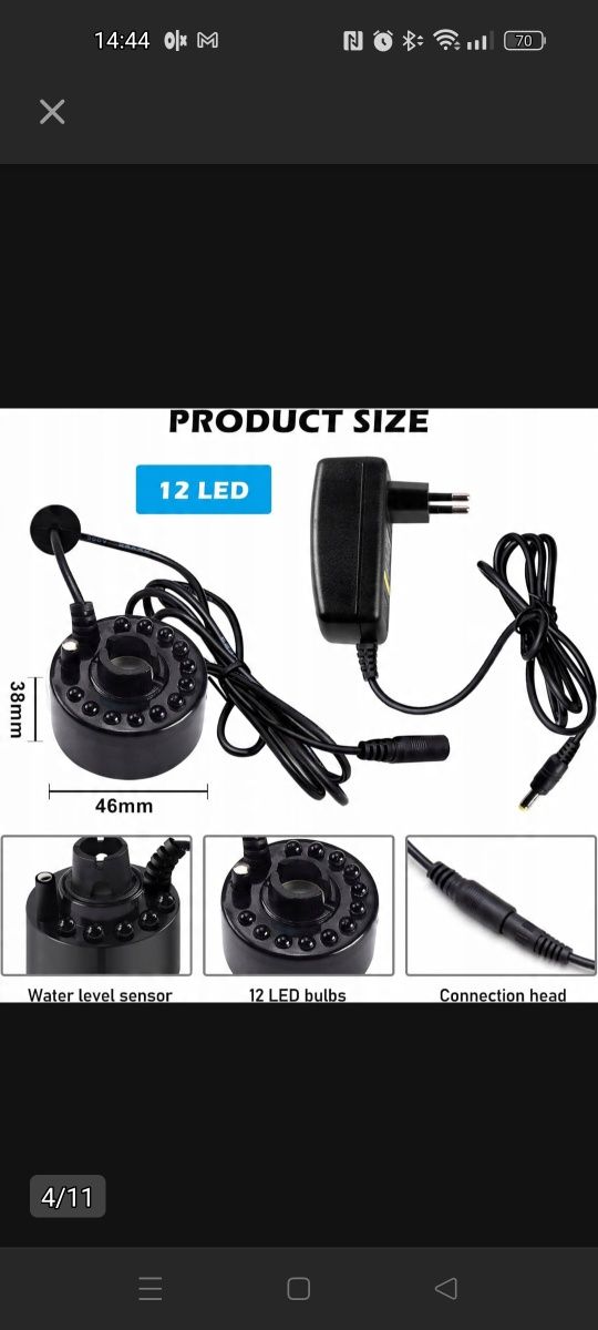 Mini LED rozpylacz mgły,  na imprezę do oczka wodnego,