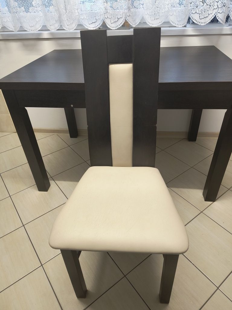 Stół 120/200x80 i 6 krzeseł Wenge