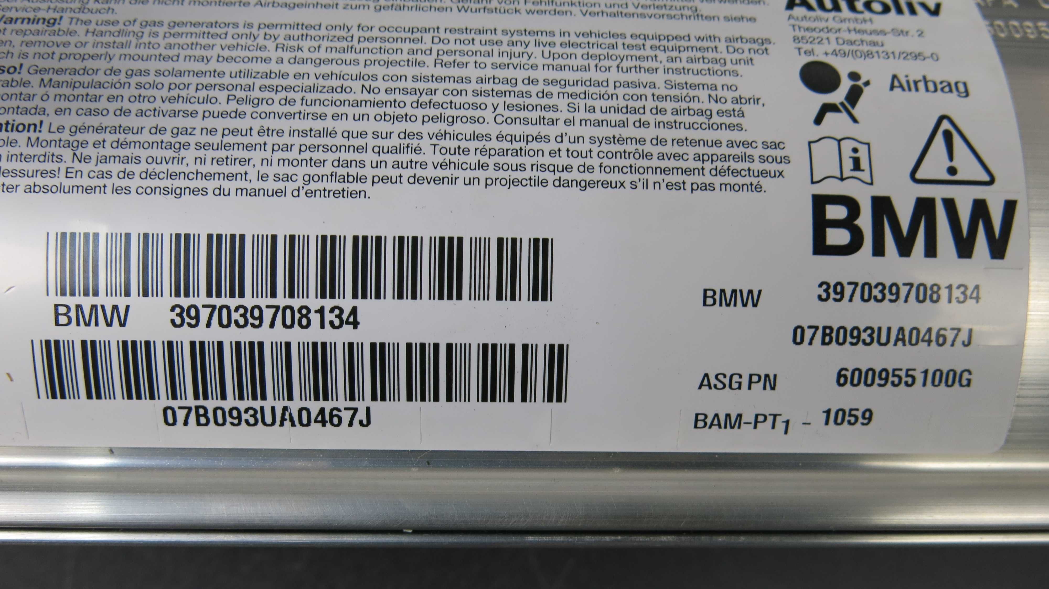 BMW E60 E61 poduszka powietrzna pasażera AIRBAG Lift