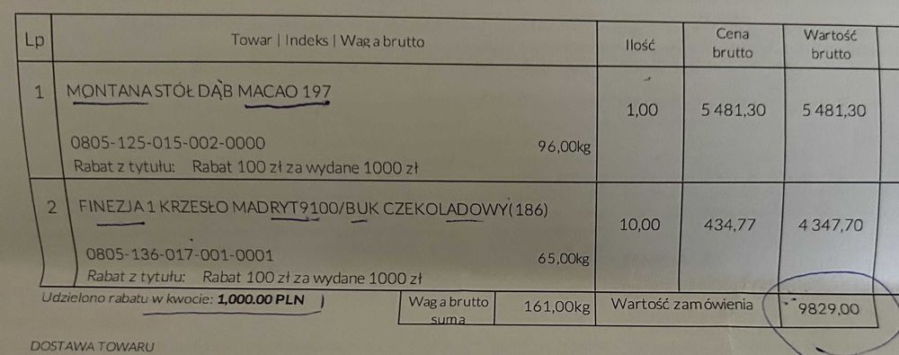 PAGED zestaw stół z krzesłami. NOWY!