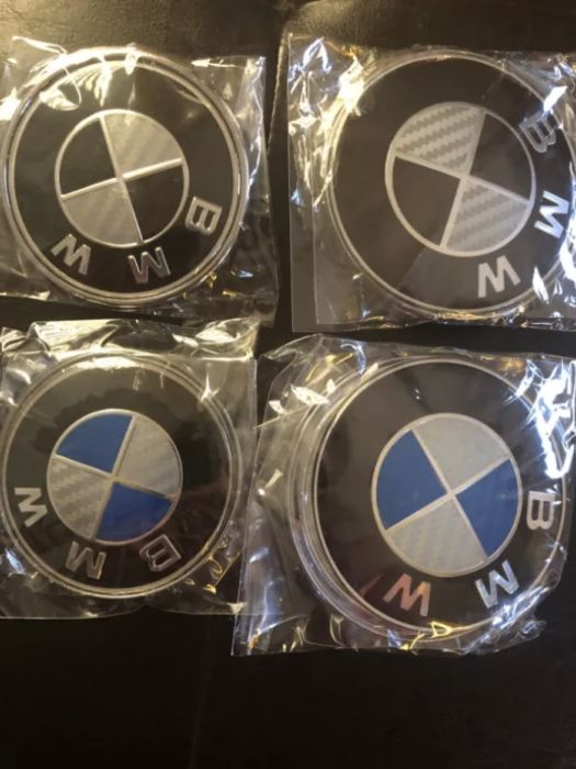 Símbolos para BMW 82mm frente + 74mm traseira originais e carbono