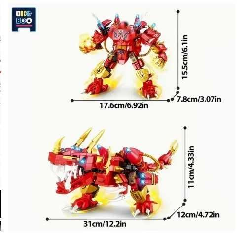 Конструктор Динозавр 31см робот трансформер 2в1 літак 432д Lego Лего