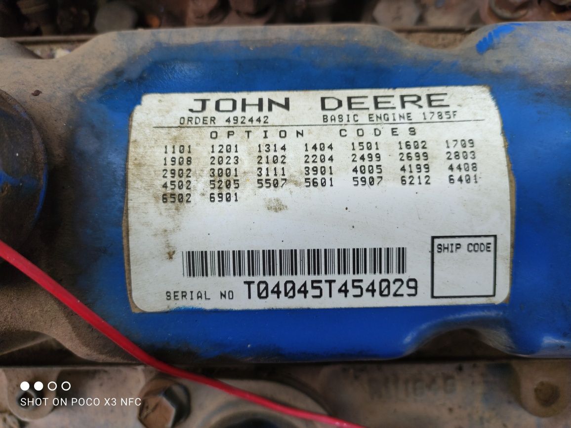 Silnik John Deere 4045  czterocylindrowy turbo 4045TF001