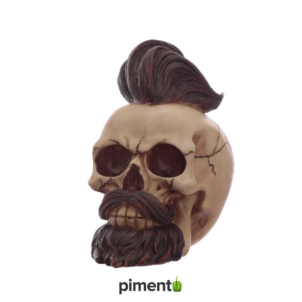 Caveira Decorativa com Barba e Corte da Moda